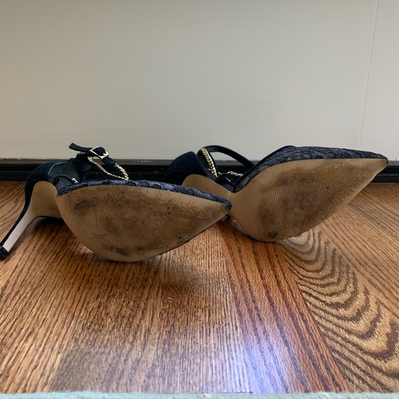 Guess Pointy Toe Suede Lace Chain Stiletto Pumps 9 - Picture 5 of 16